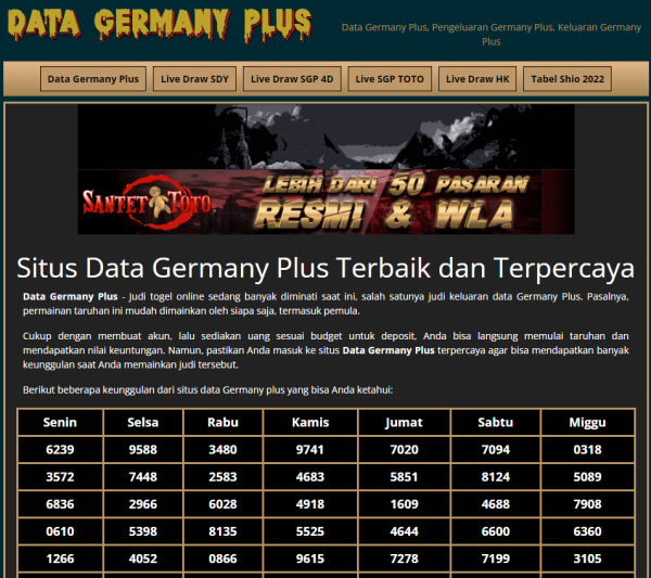 Situs Bandar Judi Togel Data Germany Plus Deposit Bonus Paling murah Riil