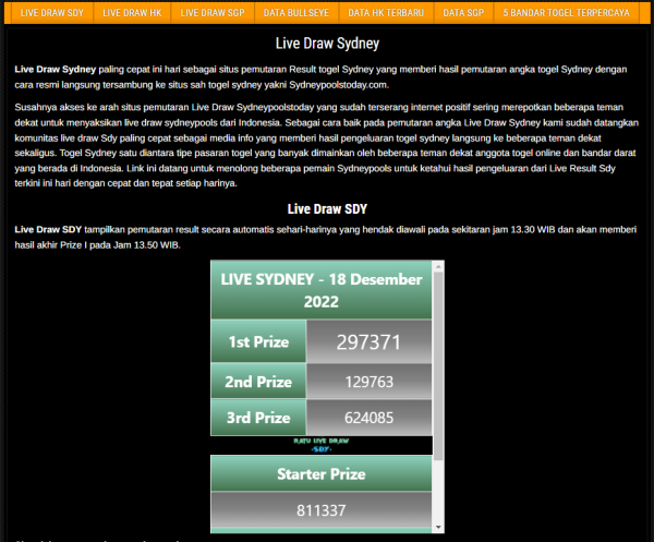  Situs Live Draw SDY Buka Tiap Hari Tanpa Libur