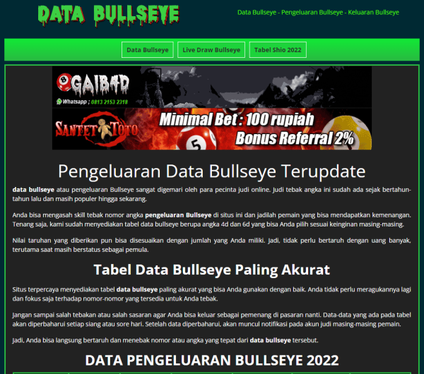 Riwayat Togel Bulls eye | Data Bullseye