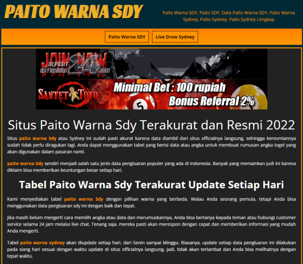 Situs Paito Warna Sdy Berikan Kemudahan Untuk Perkiraan Togel